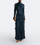 Zimmermann Valiant ruffled silk satin and chiffon gown