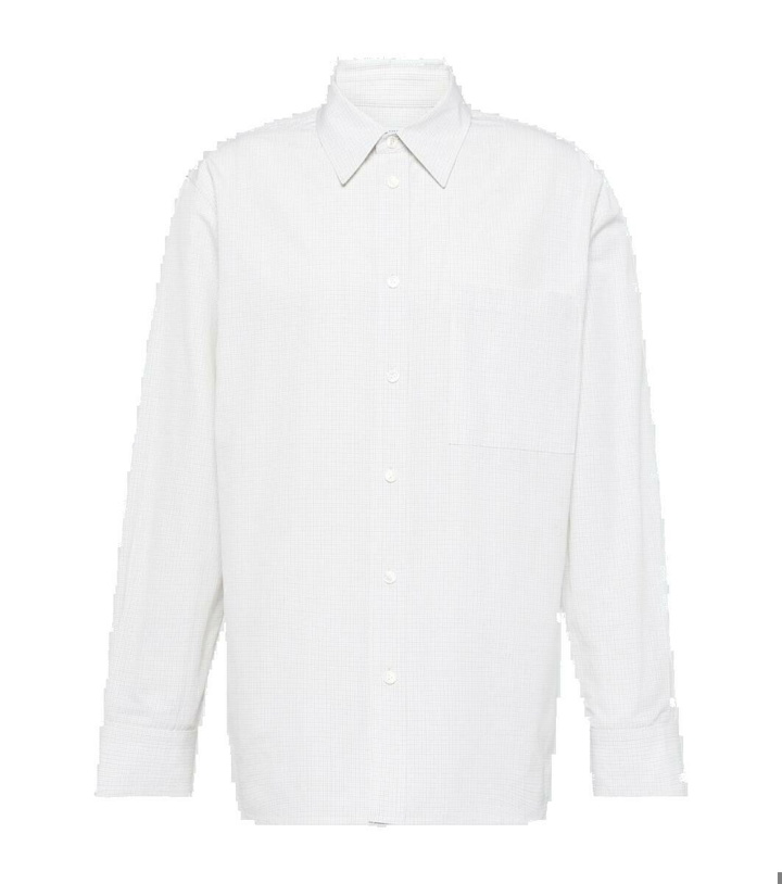 Photo: Bottega Veneta Checked cotton and linen shirt