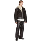 Lemaire Brown Shearling Aviator Jacket