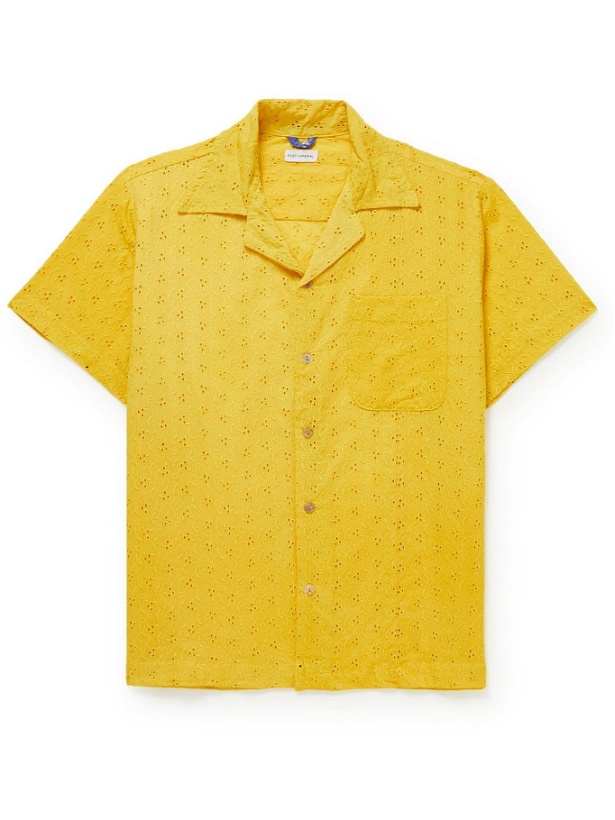Photo: Post-Imperial - Ijebu Camp-Collar Printed Cotton Shirt - Yellow