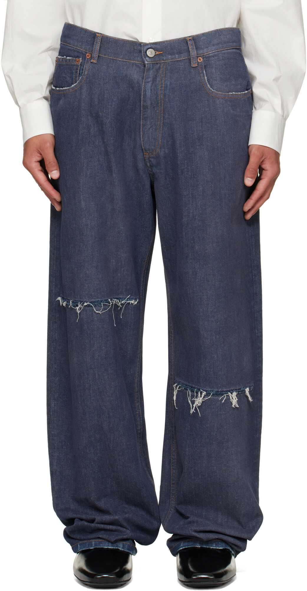 MM6 Maison Margiela Navy Wide-Leg jeans