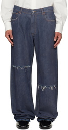 MM6 Maison Margiela Navy Wide-Leg jeans