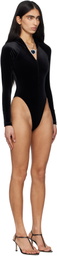 VETEMENTS Black Velvet Hood Bodysuit