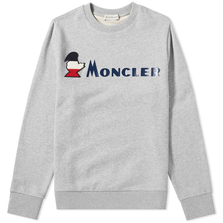Photo: Moncler Logo Text Crew Sweat Grey