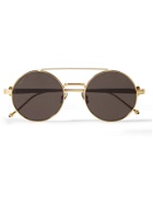 Cartier Eyewear - Round-Frame Gold-Tone Titanium Sunglasses