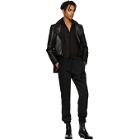 Saint Laurent Black Leather Double-Breasted Jacket