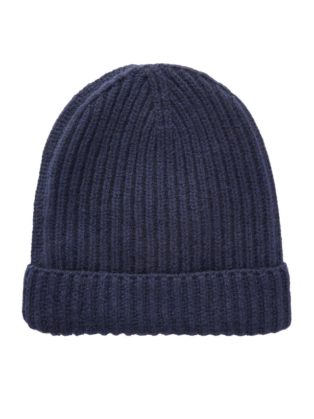 Photo: PIACENZA 1733 - Ribbed Cashmere Beanie - Blue