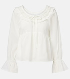 Posse Danielle lace-trimmed cotton blouse