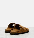 Miu Miu Quilted suede slides