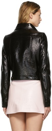Courrèges Black Cropped Vinyl Trucker Jacket