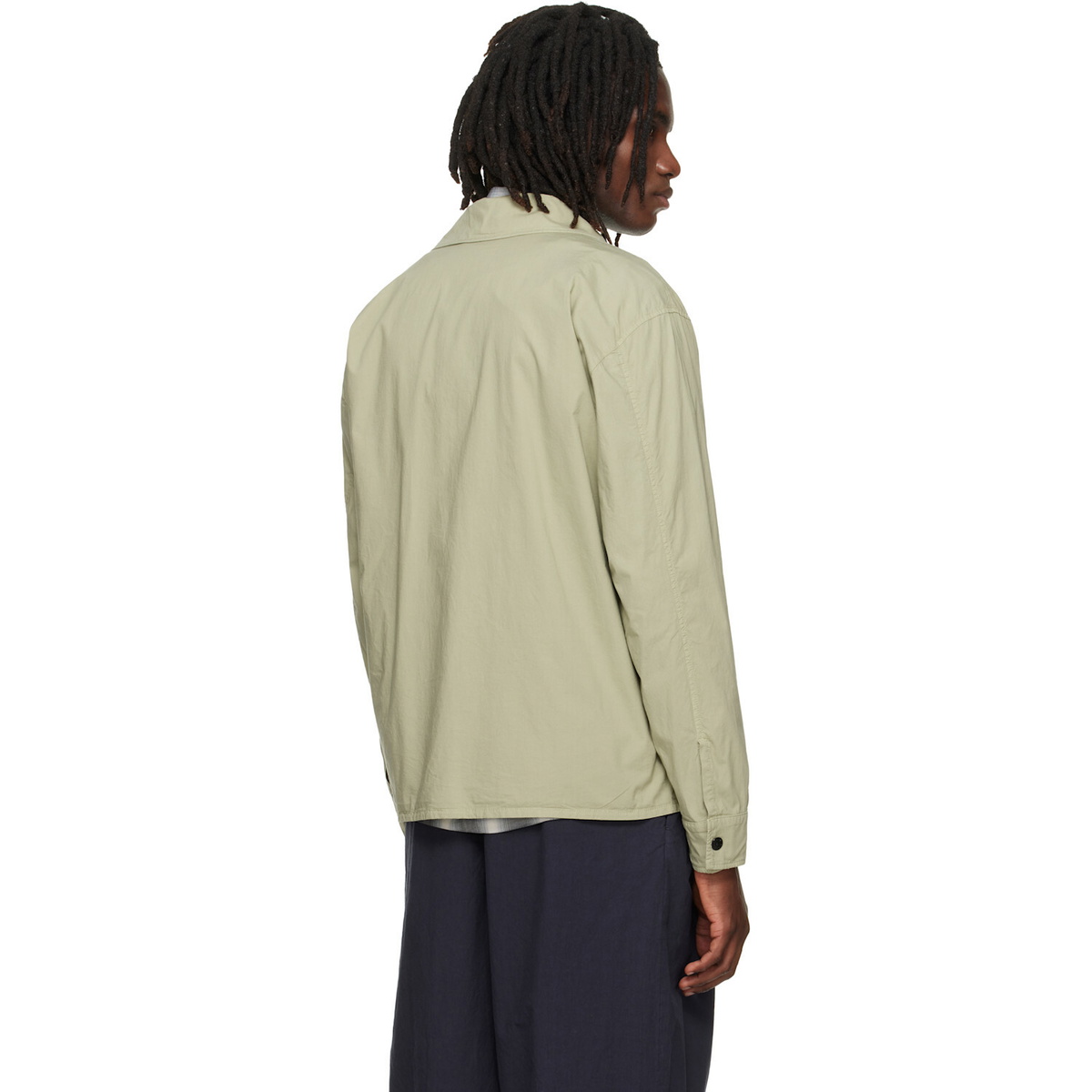 Stone Island Green 1200005 Stretch Cotton Tela 'Paracadute' Overshirt