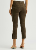 Vince Split-cuff Suede Trousers Brown