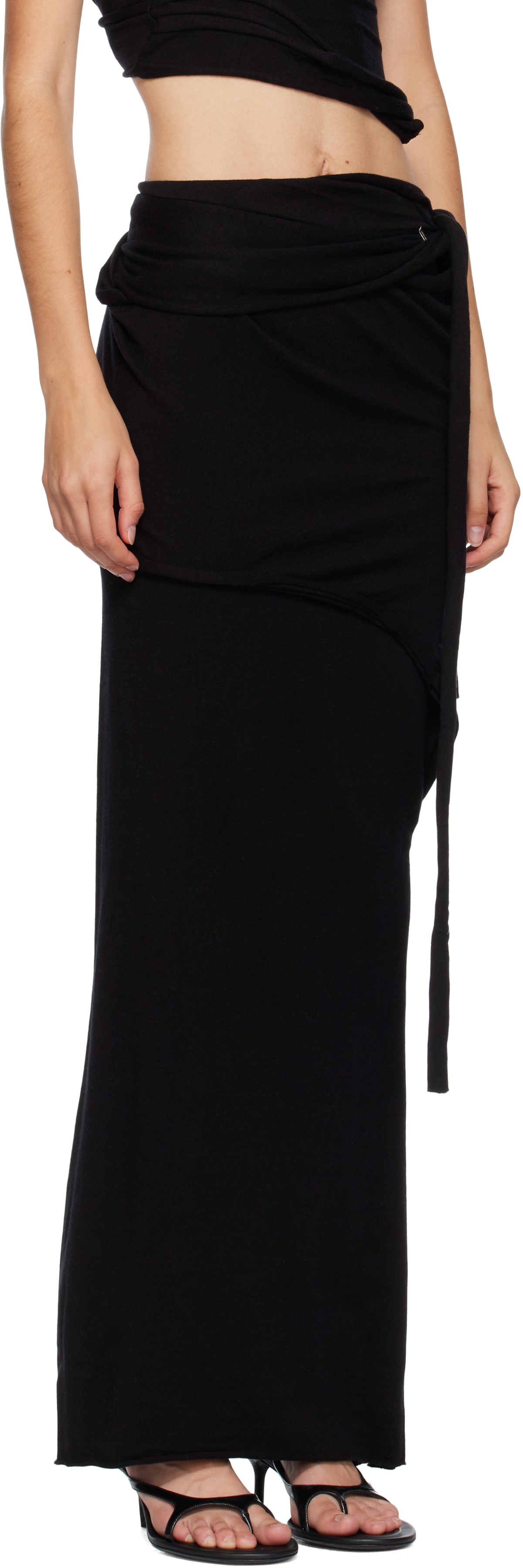 Ottolinger Black Lounge Drape Maxi Skirt