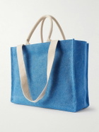 Marni - Logo-Embroidered Webbing-Trimmed Stonewashed Denim Tote Bag