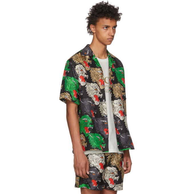 Gucci Multicolor Silk Panther Face Shirt Gucci