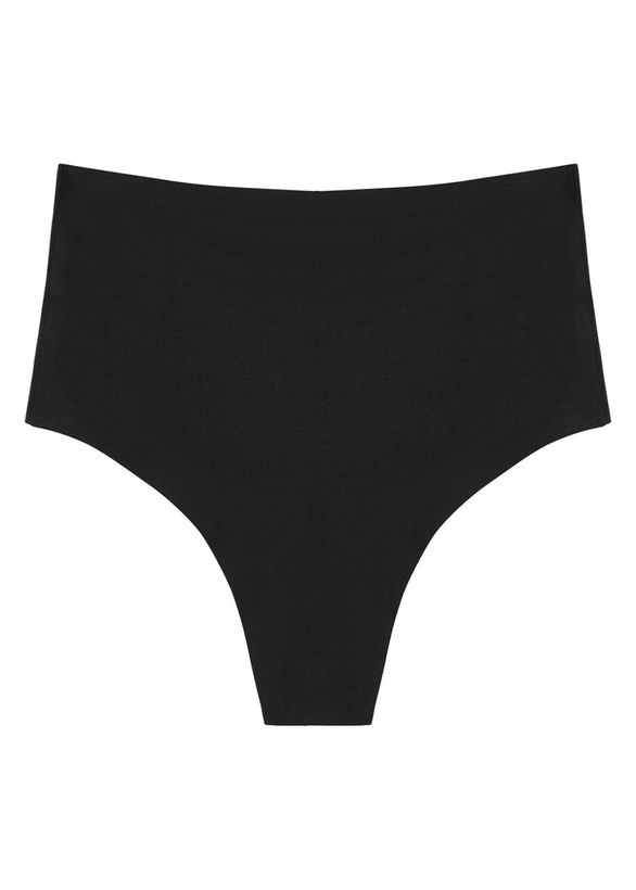 Photo: Chantelle Soft Stretch Nude High-waist Thong - Black - One Size