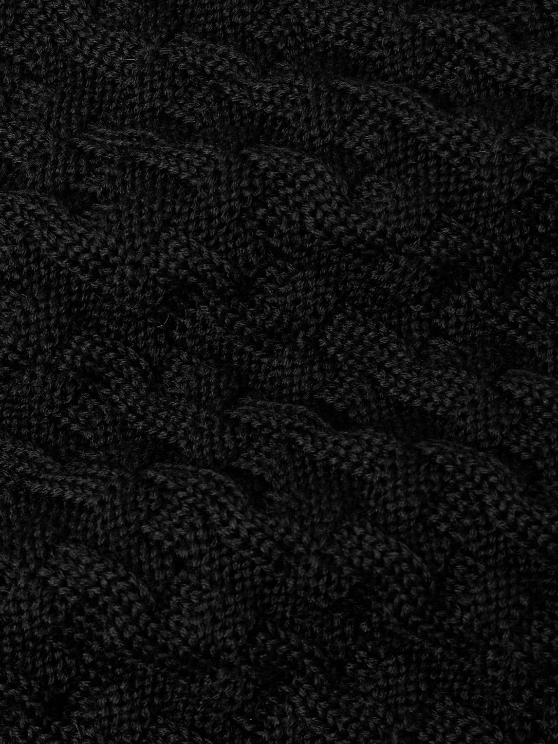 S.N.S. Herning - Stark Slim-Fit Cable-Knit Merino Wool Sweater - Black