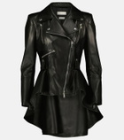 Alexander McQueen Peplum leather biker jacket