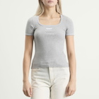 Marine Serre Women's Cute 70'S Square Neck T-Shirt in Grey