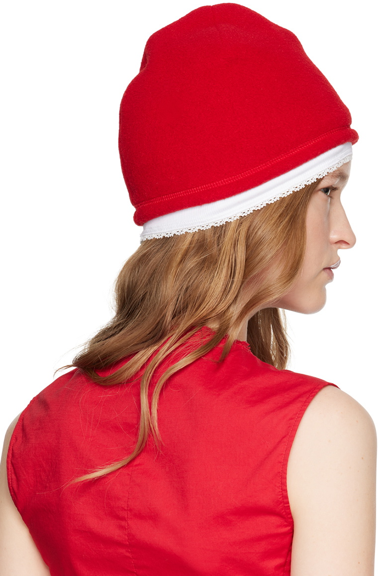 COLLEEN ALLEN SSENSE Exclusive Red Fleece Beanie
