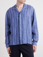 Orlebar Brown - Sylvan Striped Linen Shirt - Blue