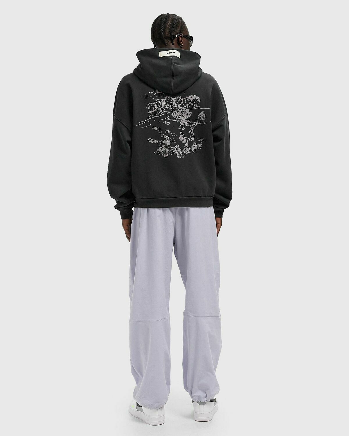 Rough. FIELDWORK HOODIE Black Mens Hoody