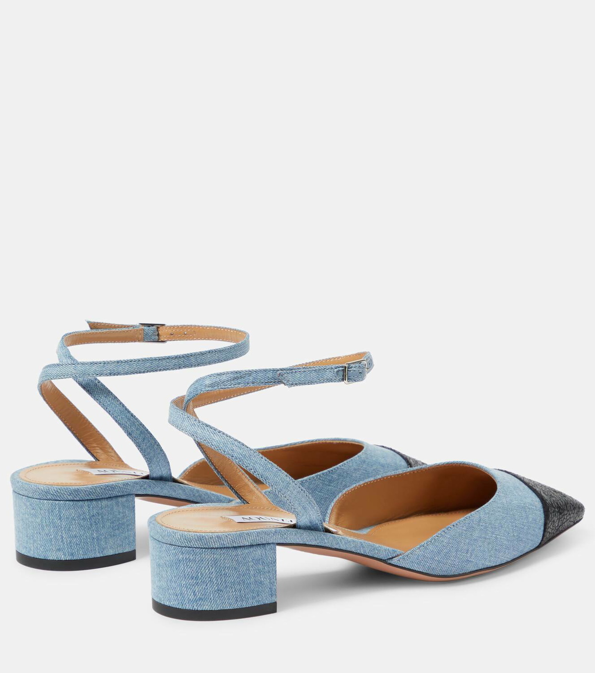 シューズ・サンダルその他 Aquazzura French Flirt 35 denim effect Aquazzura French Flirt 35 denim and leather pumps Aquazzura