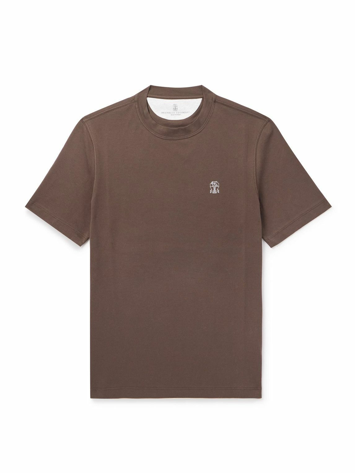 Brunello Cucinelli - Logo-Embroidered Cotton-Jersey T-Shirt