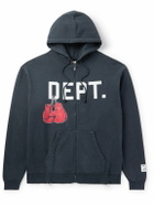 Gallery Dept. - Appliquéd Logo-Print Cotton-Jersey Zip-Up Hoodie - Gray