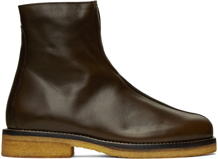 Photo: Lemaire Brown Piped Chelsea Boots