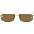 Fendi Gold 'Fendi First' Crystal Sunglasses