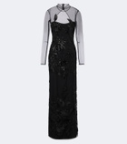 Costarellos Syndia embellished tulle gown