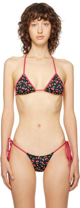 Photo: Frankies Bikinis Black & Red Nick Bikini Top