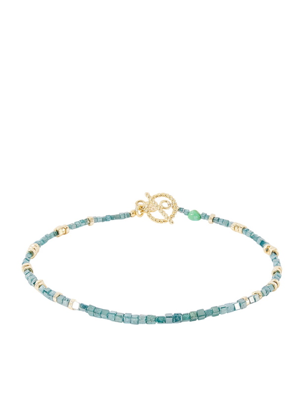 Photo: Peyote Bird - Agua Y Oro Gold-Plated Turquoise Bracelet - Blue