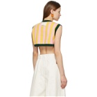 Sunnei Pink and Yellow Striped Sleeveless V-Neck Sweater