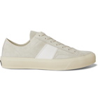 TOM FORD - Cambridge Leather-Trimmed Suede Sneakers - Gray