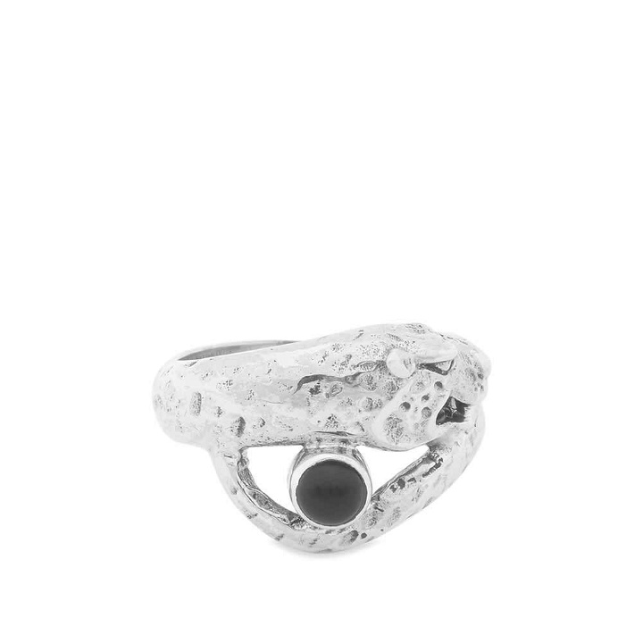 Photo: Maple Men's Big Cat Ring in Silver/Onyx