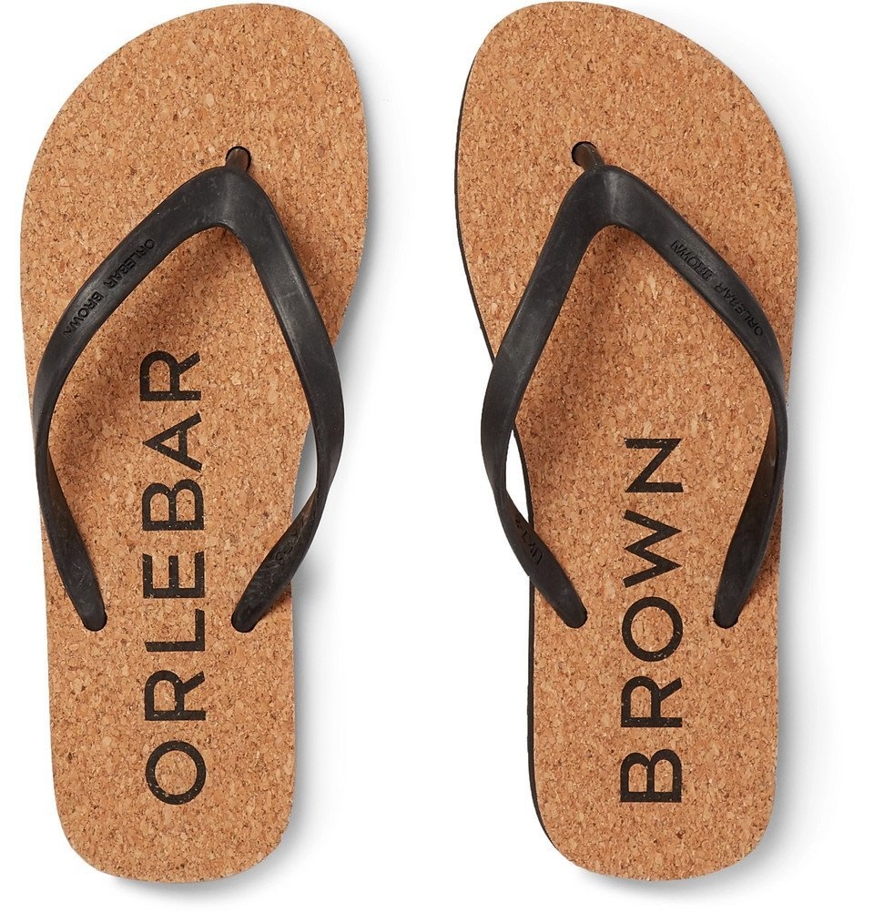 Orlebar Brown - Haston Rubber and Cork Flip Flops - Black Orlebar Brown