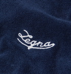 Ermenegildo Zegna - Logo-Embroidered Cotton-Terry Polo Shirt - Blue