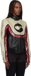 Coperni Beige & Black C-Logo Leather Jacket