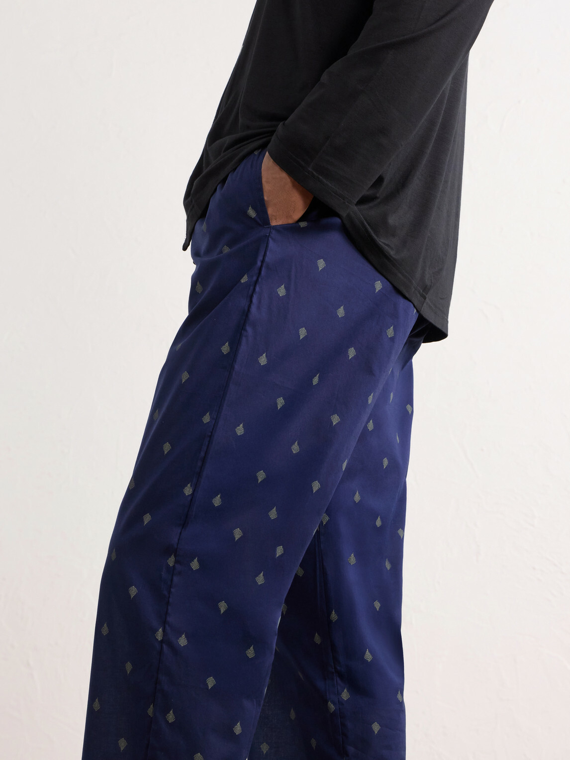 Derek Rose - Nelson 111 Straight-Leg Cotton-Poplin Pyjama Trousers - Blue