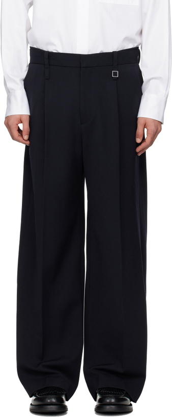 Photo: WOOYOUNGMI Navy Folding Wide Trousers