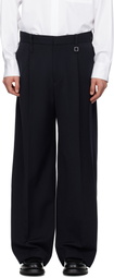 WOOYOUNGMI Navy Folding Wide Trousers