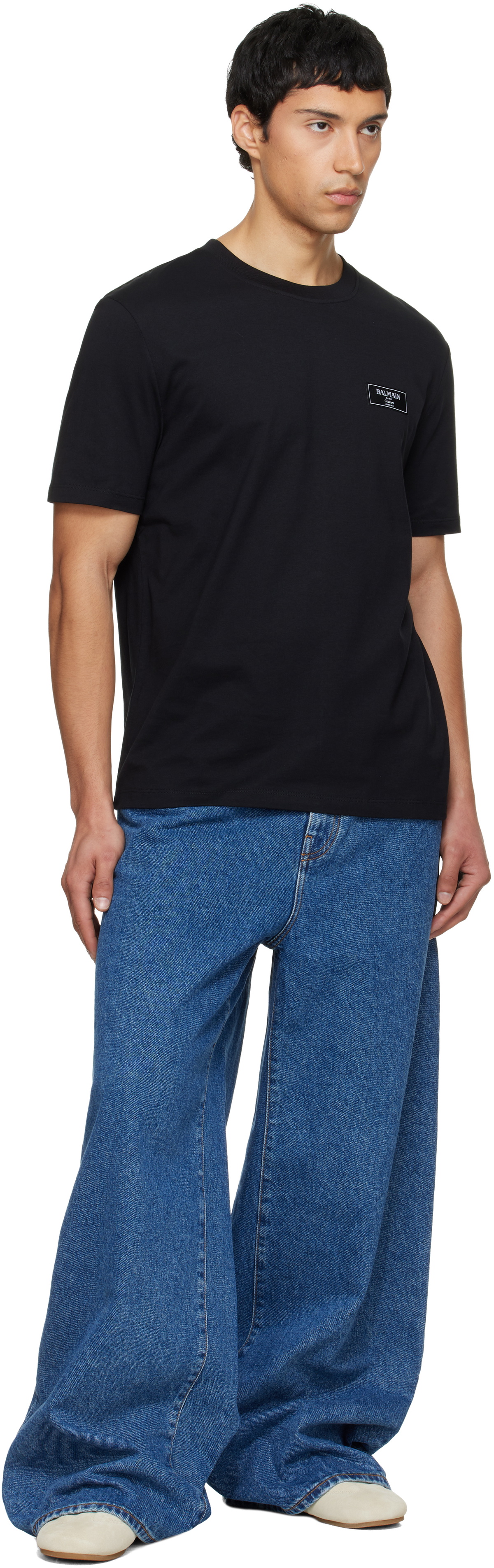 Balmain Black Couture Label T-shirt