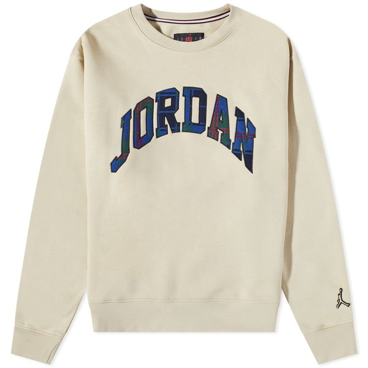 Photo: Air Jordan Men's Check Logo Crewsweat in Rattan