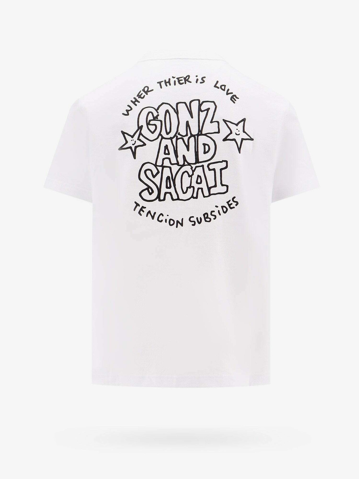 Sacai T Shirt White Mens Sacai