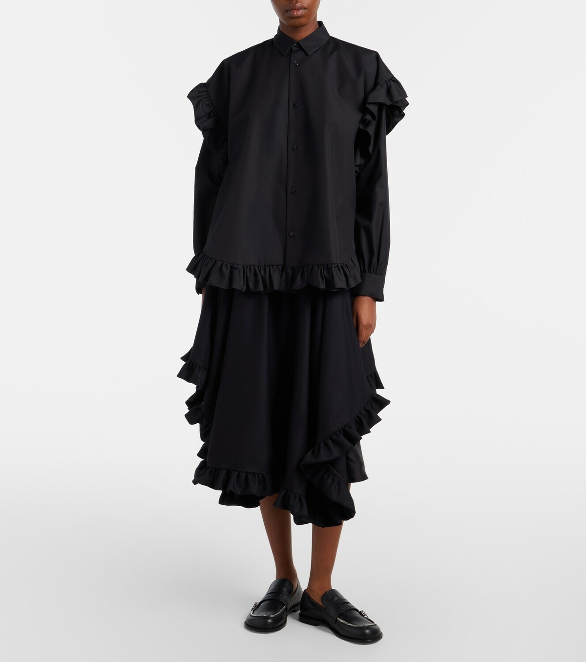 Noir Kei Ninomiya Ruffled cotton blouse