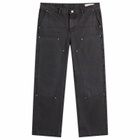 mfpen Women's Womens Double Knee Jeans in Dark Grey Canvas