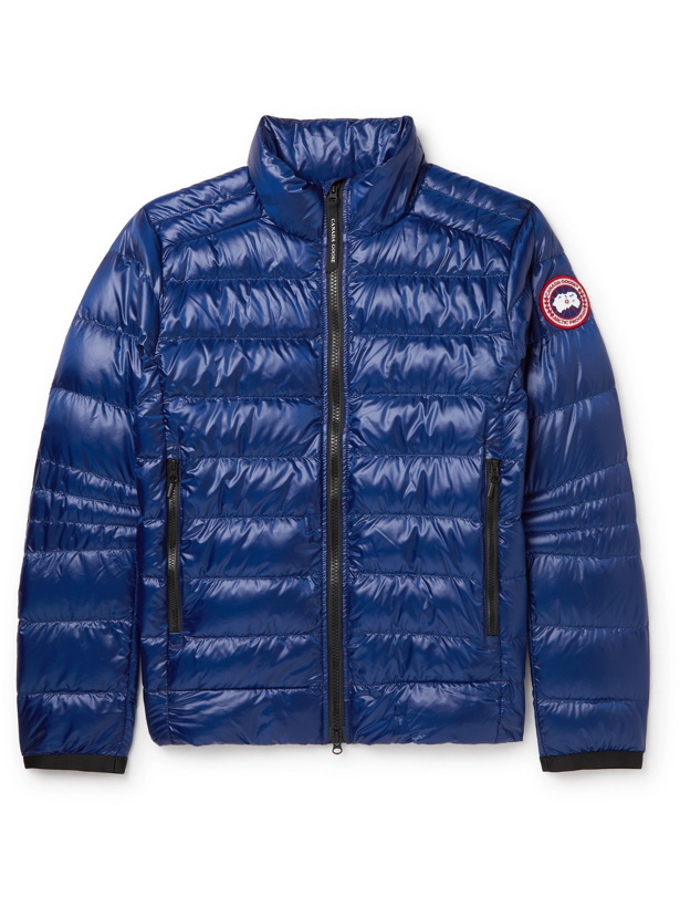 Photo: CANADA GOOSE - Crofton Slim-Fit Quilted Recycled Nylon-Ripstop Down Jacket - Blue - S