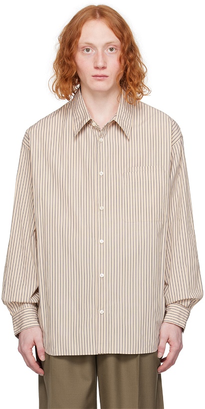 Photo: LEMAIRE Beige & Navy Striped Shirt